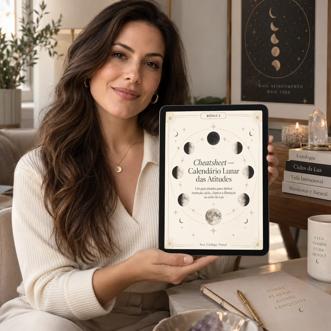 Bônus Calendário Lunar das Atitudes no tablet