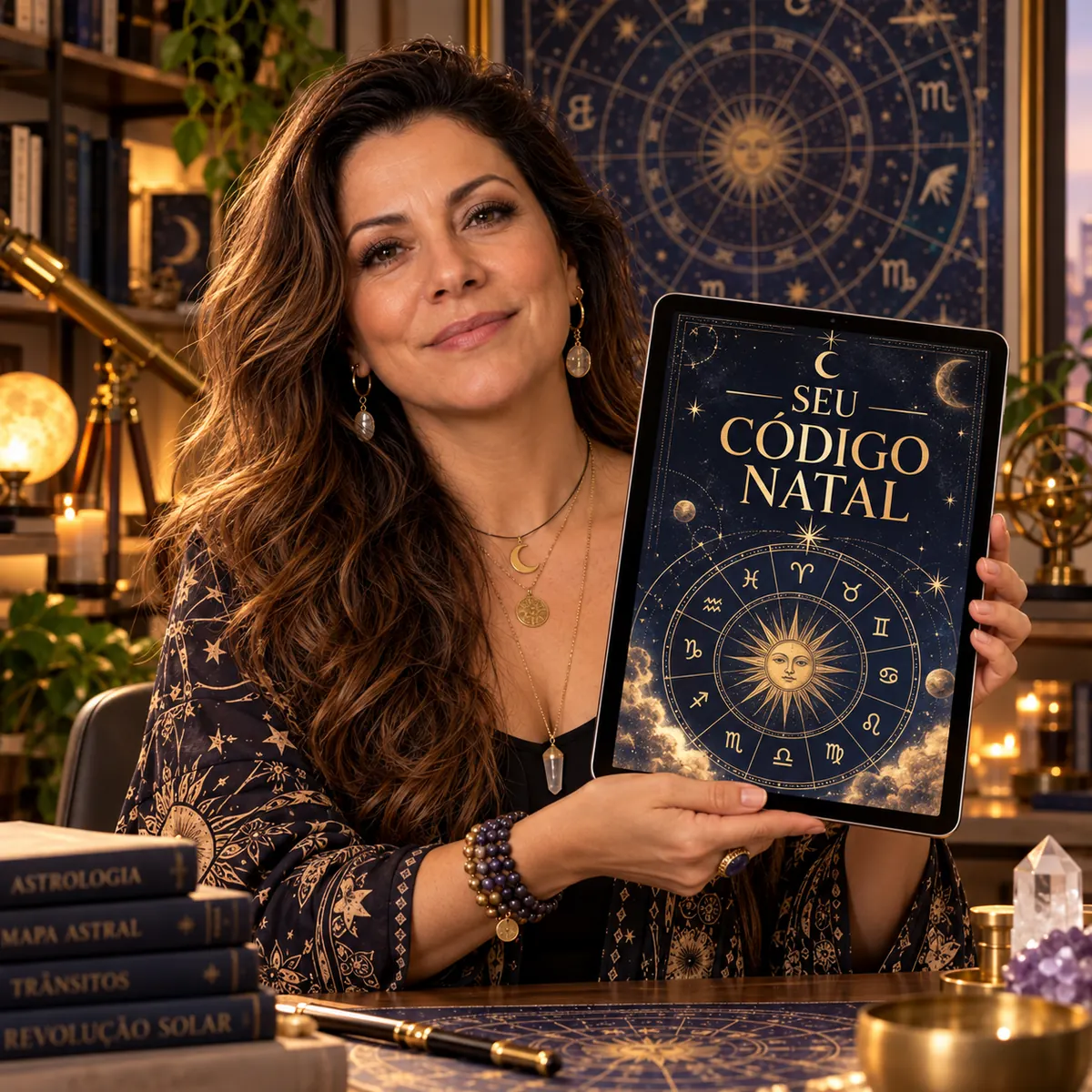 Mara Astróloga apresentando o Seu Código Natal